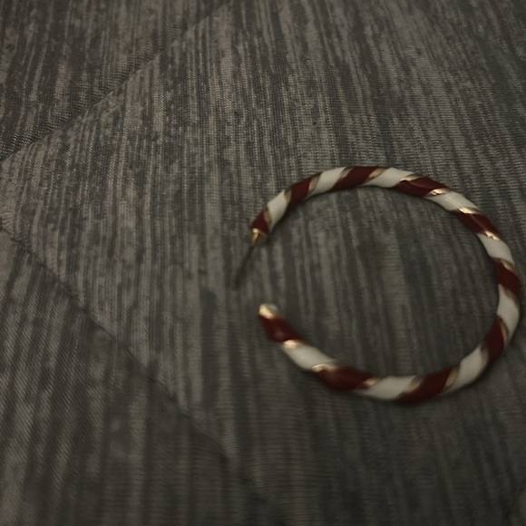 American Eagle Outfitters Candy Cane Inspired Hoop Earrings - Picture 3 of 5